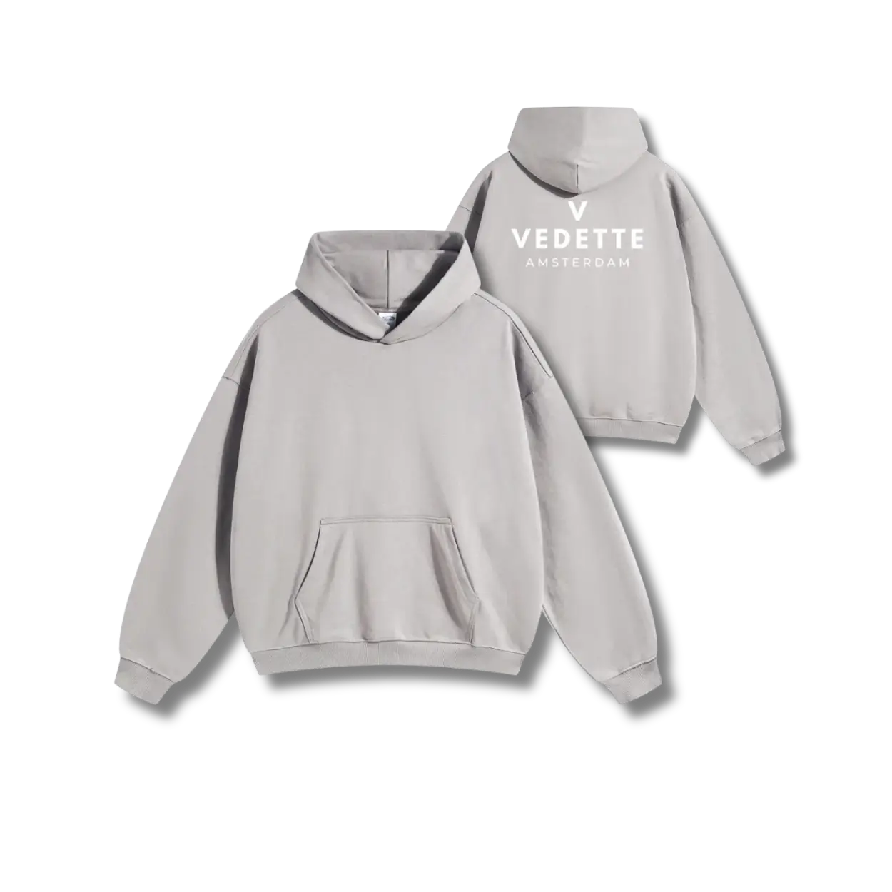 Vedette Premium Hoodie – Light Gray – Backline