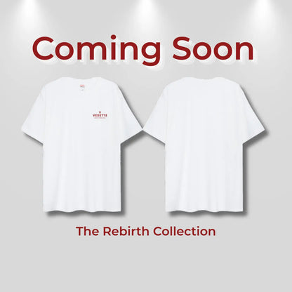Vedette 'Rebirth' Tee – Blue / White Logo (Front Only)