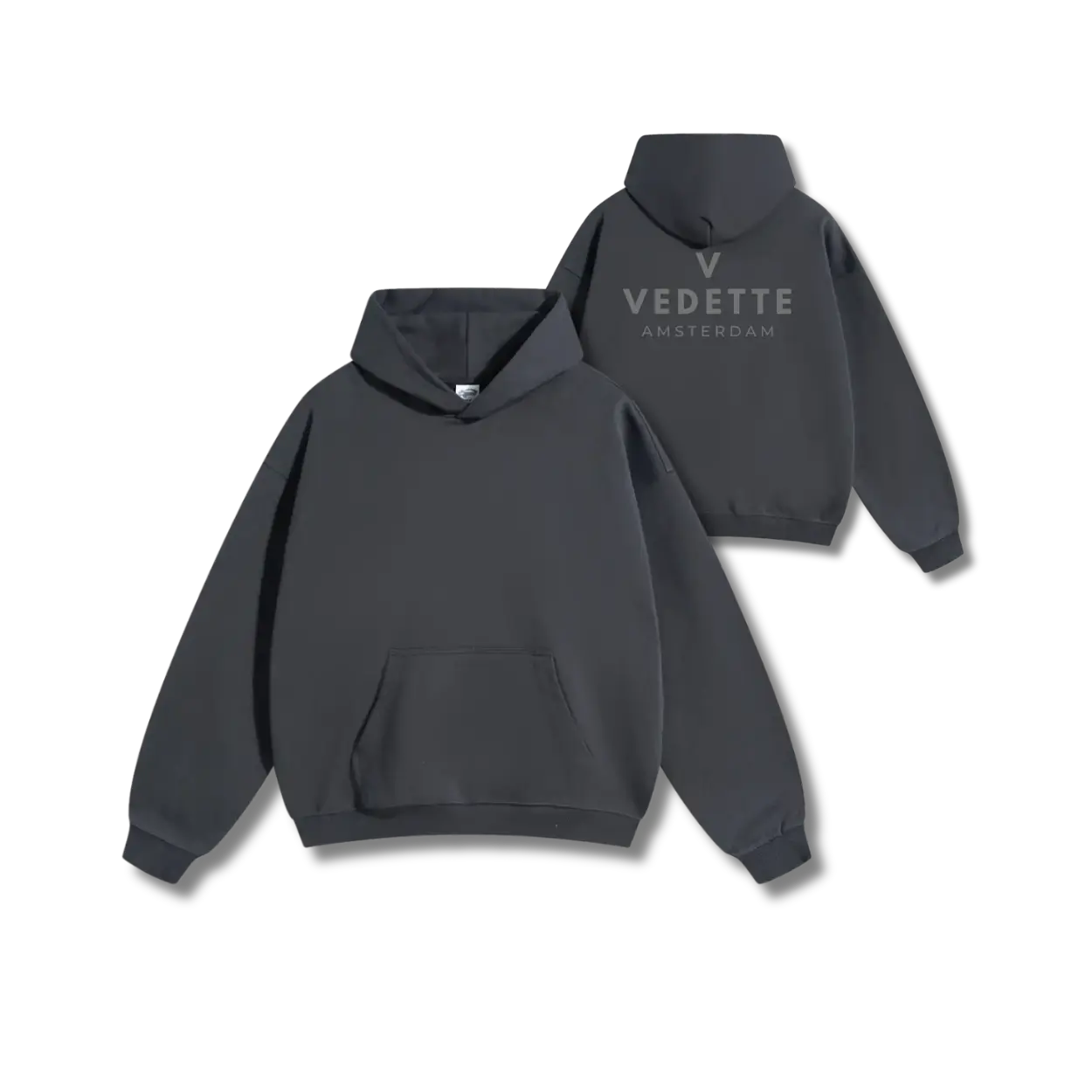 Vedette Premium Hoodie – Dark Gray – Backline