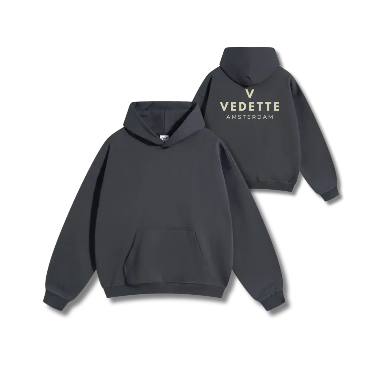 Vedette Premium Hoodie – Dark Gray – Backline