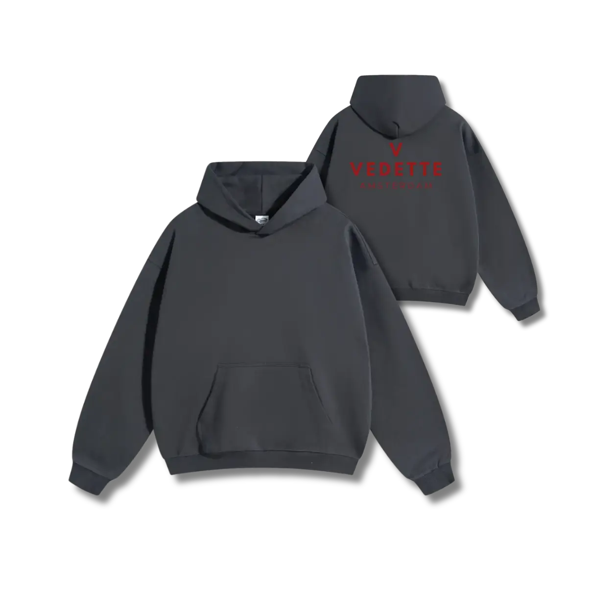 Vedette Premium Hoodie – Dark Gray – Backline