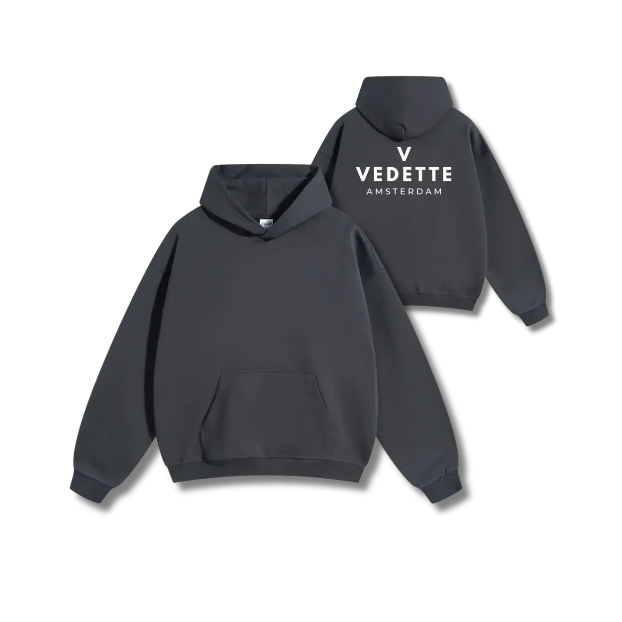 Vedette Premium Hoodie – Dark Gray – Backline