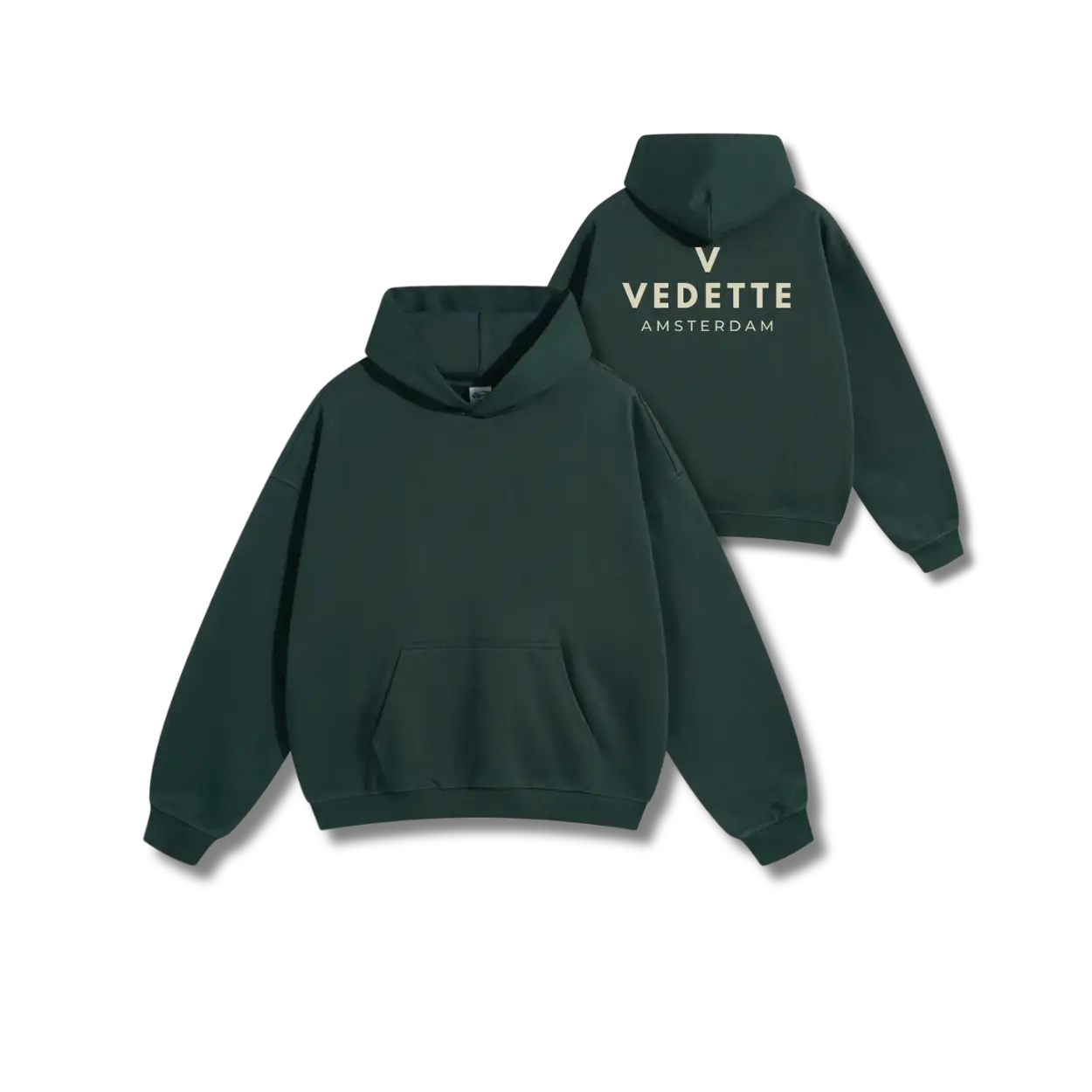 Vedette Premium Hoodie – Dark Green – Backline