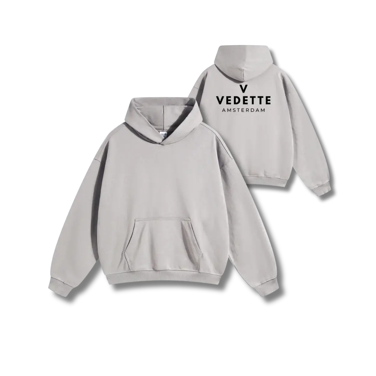 Vedette Premium Hoodie – Light Gray – Backline