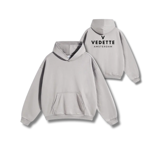 Vedette Premium Hoodie – Light Gray – Backline