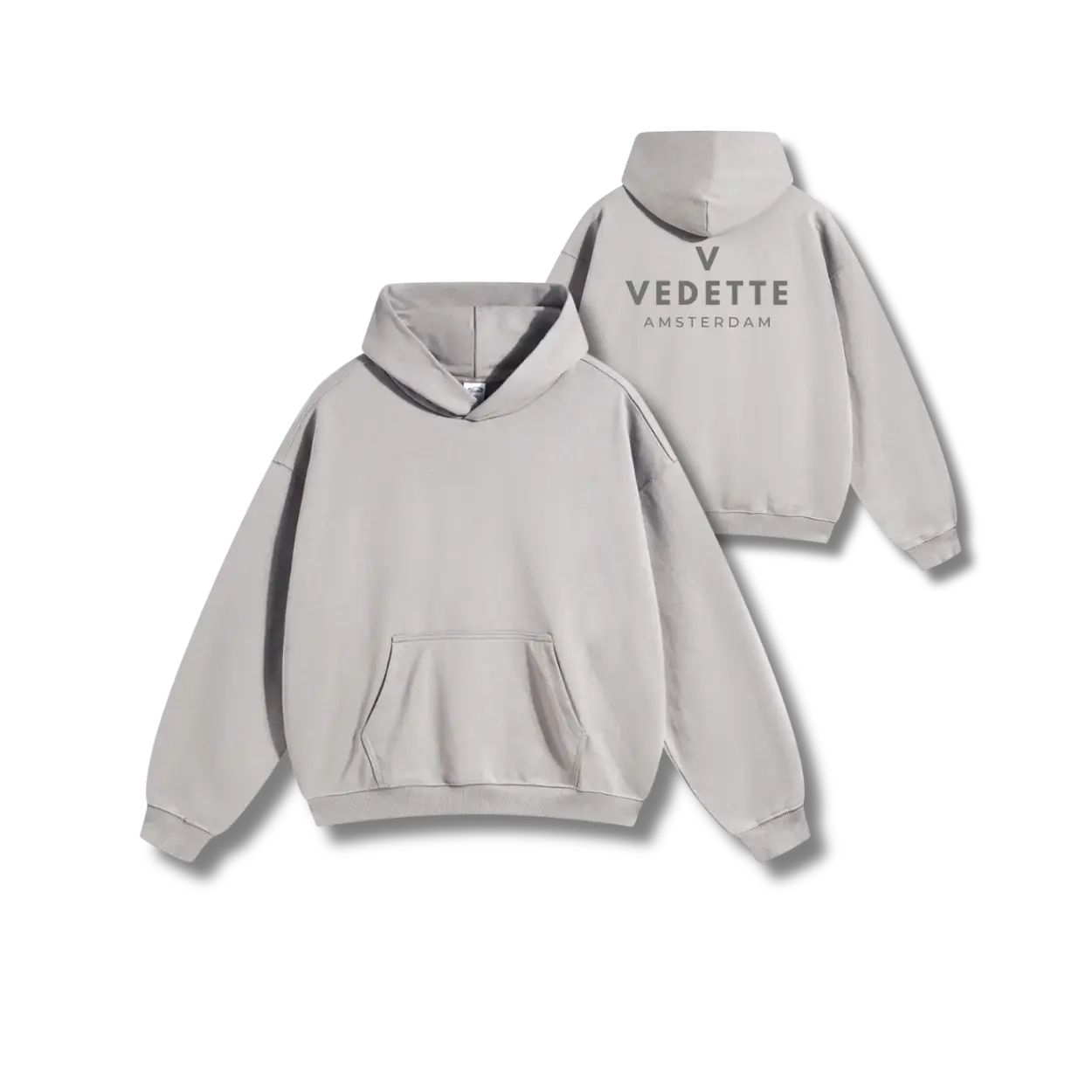 Vedette Premium Hoodie – Light Gray – Backline