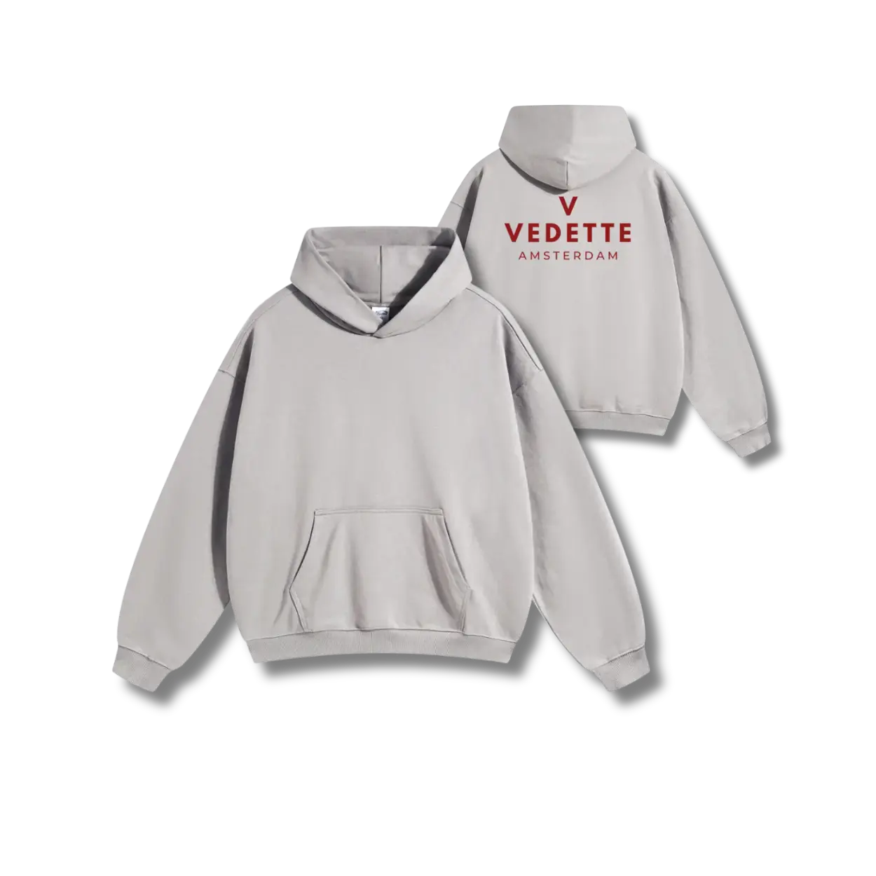 Vedette Premium Hoodie – Light Gray – Backline