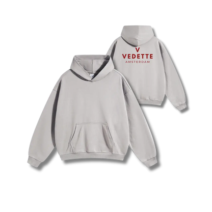 Vedette Premium Hoodie – Light Gray – Backline