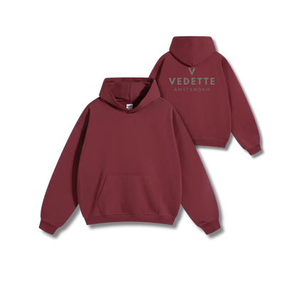 Vedette Premium Hoodie – Dark Red – Backline