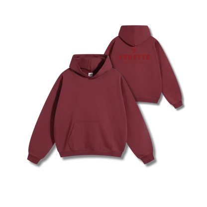 Vedette Premium Hoodie – Dark Red – Backline