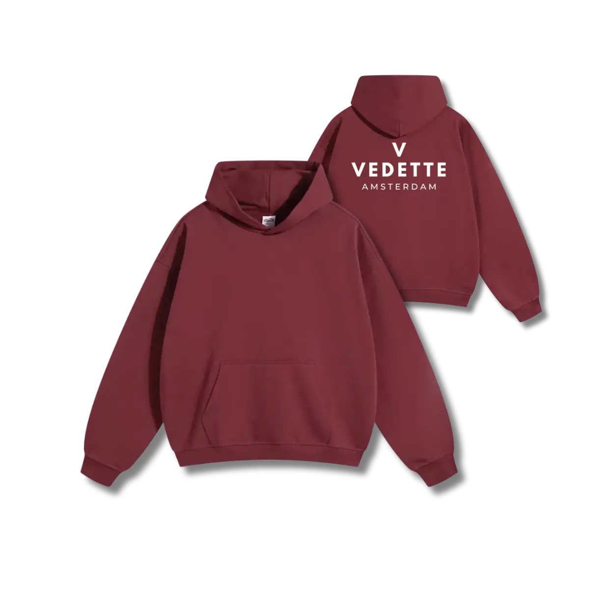 Vedette Premium Hoodie – Dark Red – Backline