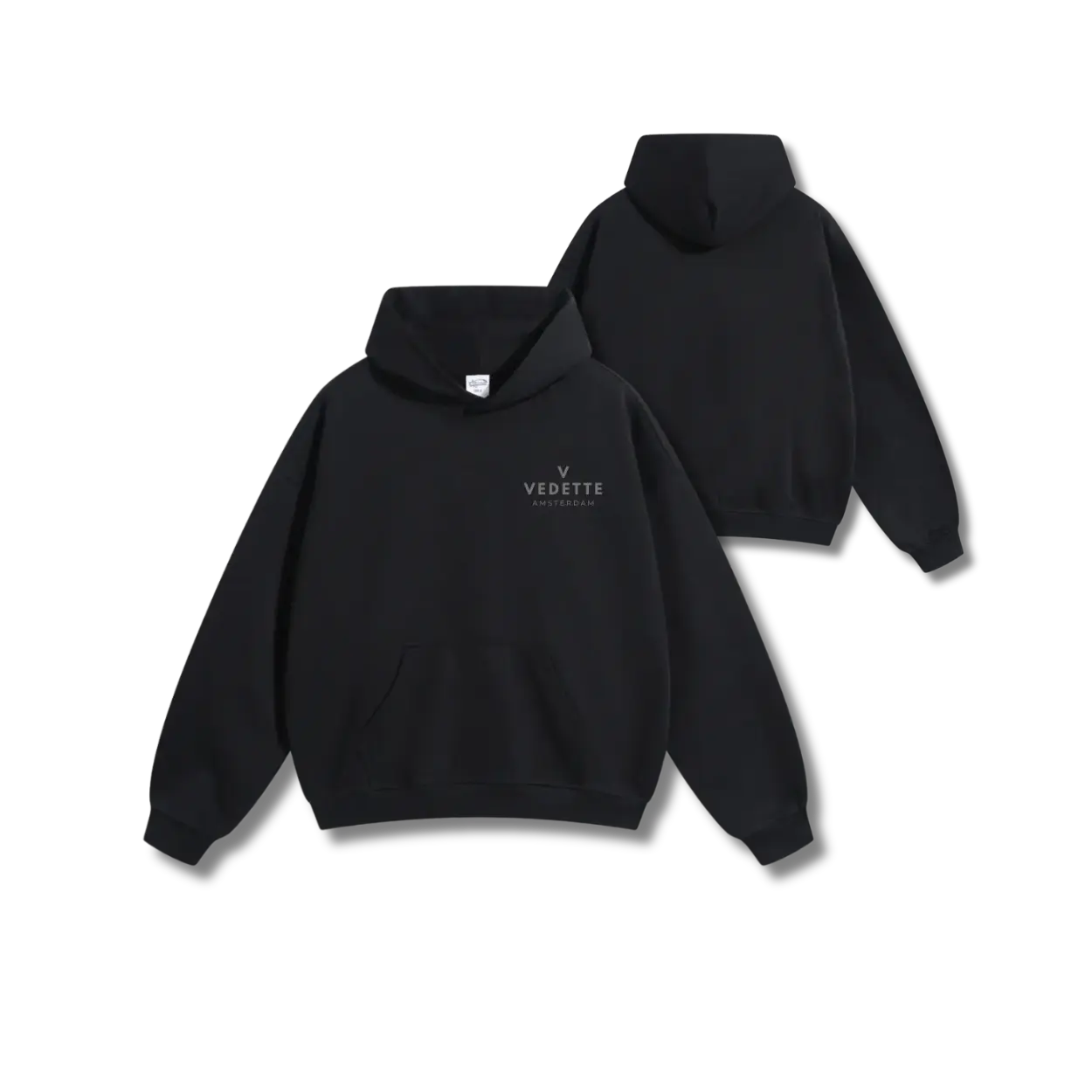 Vedette Premium Hoodie – Active Black – Crest