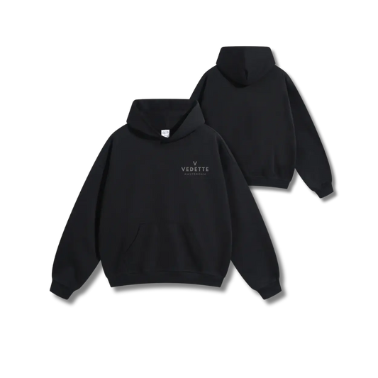 Vedette Premium Hoodie – Active Black – Crest