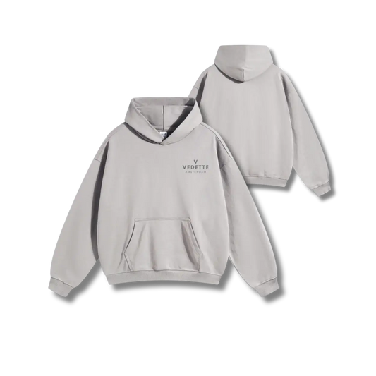 Vedette Premium Hoodie – Light Gray – Crest