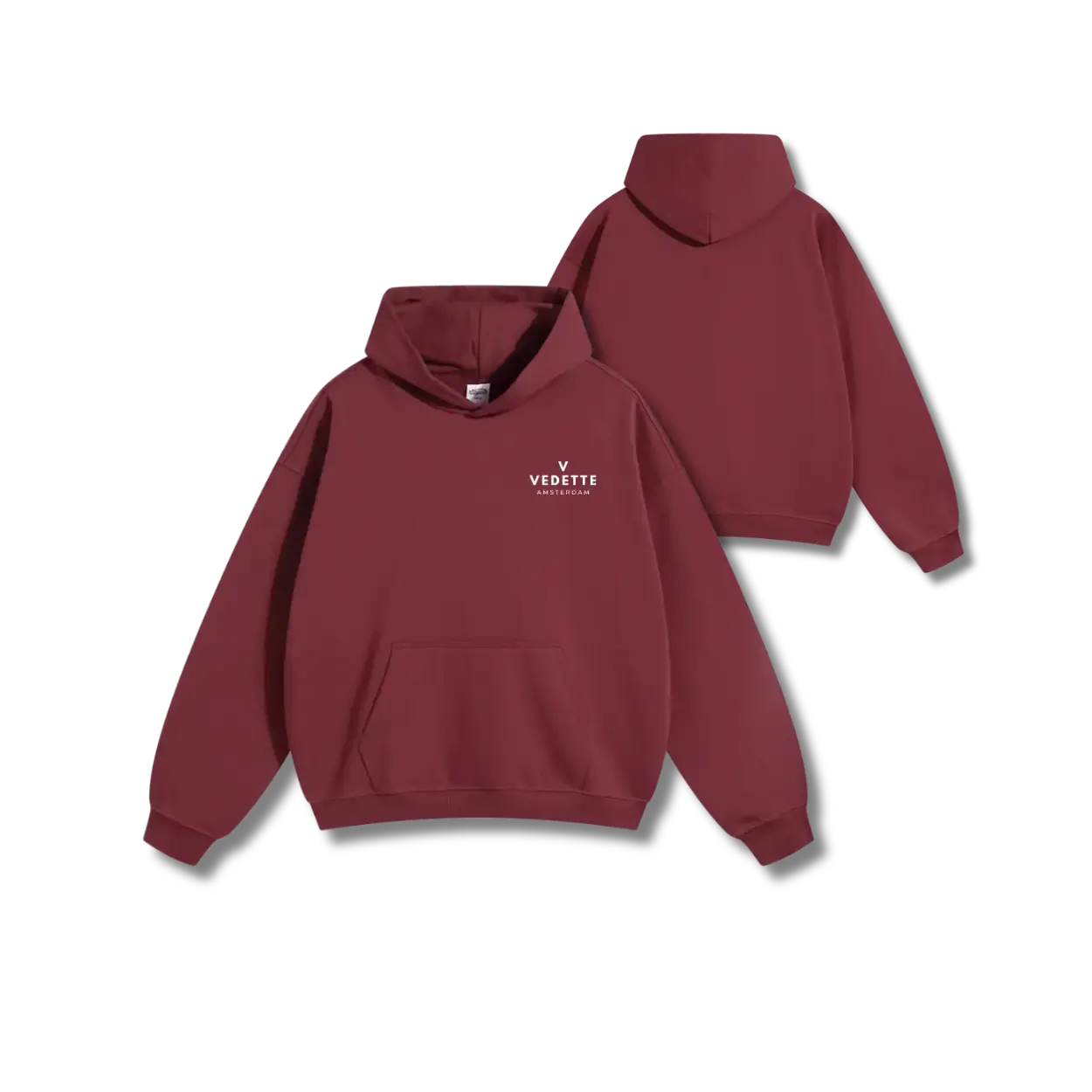 Vedette Premium Hoodie – Dark Red – Crest