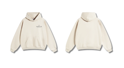 Khaki Hoodie – Gray Logo – Chest Only – Unisex Premium Fit