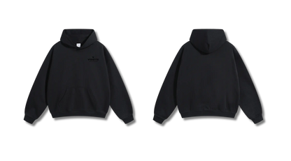 Active Black Hoodie – Black Logo – Chest Only – Unisex Premium Fit
