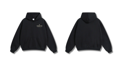 Active Black Hoodie – Khaki Logo – Chest Only – Unisex Premium Fit