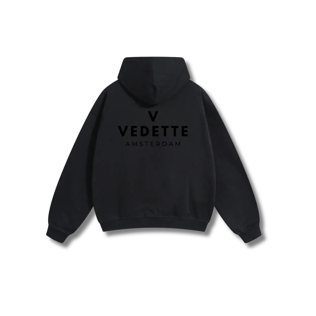 Active Black Hoodie – Black Logo – Chest + Back – Unisex Premium Fit
