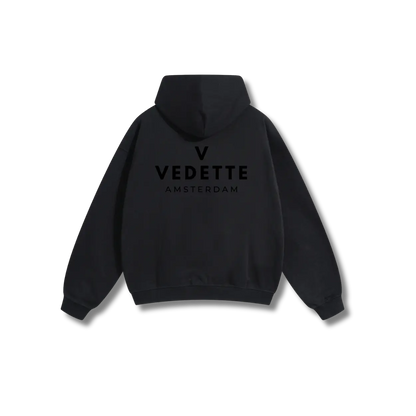 Active Black Hoodie – Black Logo – Chest + Back – Unisex Premium Fit