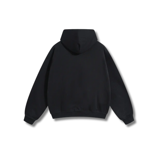 Active Black Hoodie – Black Logo – Chest Only – Unisex Premium Fit