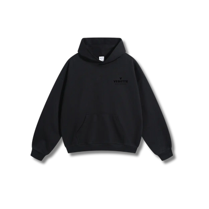 Active Black Hoodie – Black Logo – Chest Only – Unisex Premium Fit