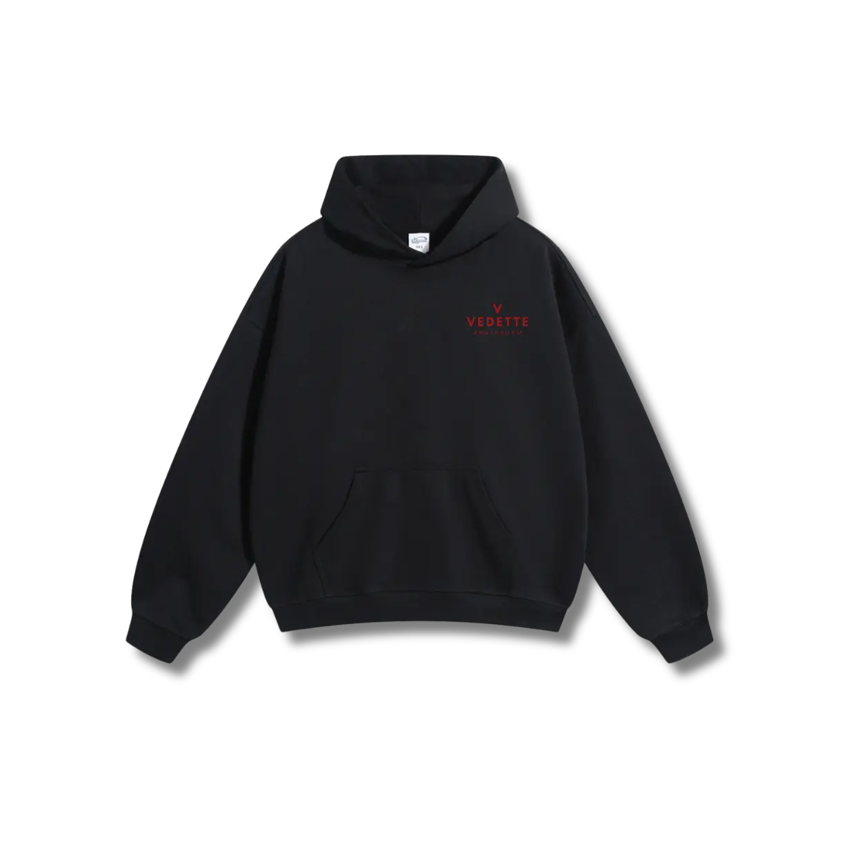Active Black Hoodie – Red Logo – Chest Only – Unisex Premium Fit