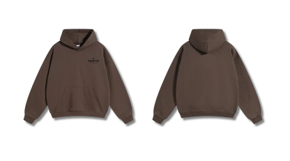 Brown Hoodie – Black Logo – Chest Only – Unisex Premium Fit