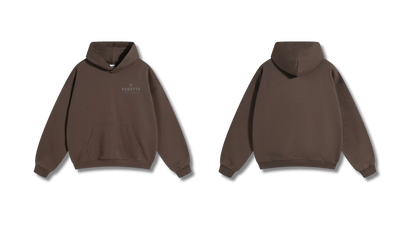 Brown Hoodie – Gray Logo – Chest Only – Unisex Premium Fit