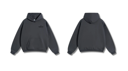 Dark Gray Hoodie – Black Logo – Chest Only – Unisex Premium Fit