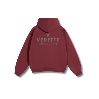 Vedette Premium Hoodie – Dark Red – Backline