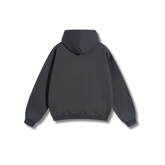 Dark Gray Hoodie – Black Logo – Chest Only – Unisex Premium Fit