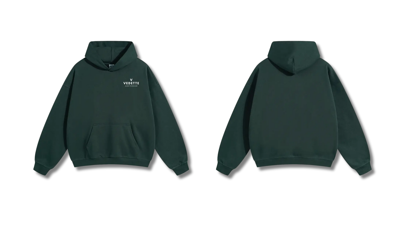 Vedette Premium Hoodie – Dark Green – Crest