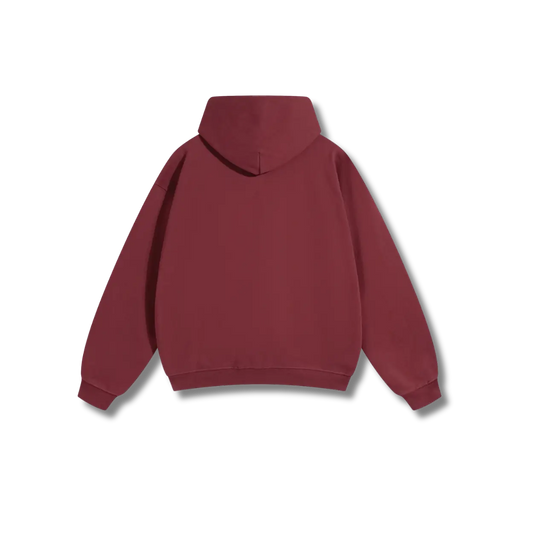 Dark Red Hoodie – Black Logo – Chest Only – Unisex Premium Fit