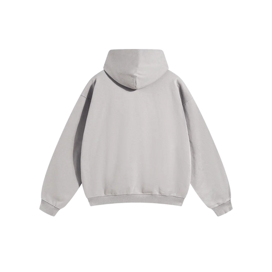 Light Gray Hoodie – Red Logo – Chest Only – Unisex Premium Fit