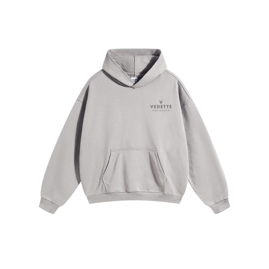 Light Gray Hoodie – Gray Logo – Chest Only – Unisex Premium Fit