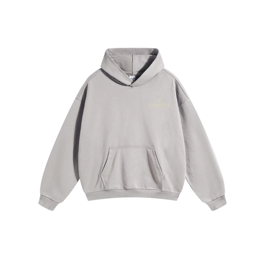 Light Gray Hoodie – Khaki Logo – Chest Only – Unisex Premium Fit