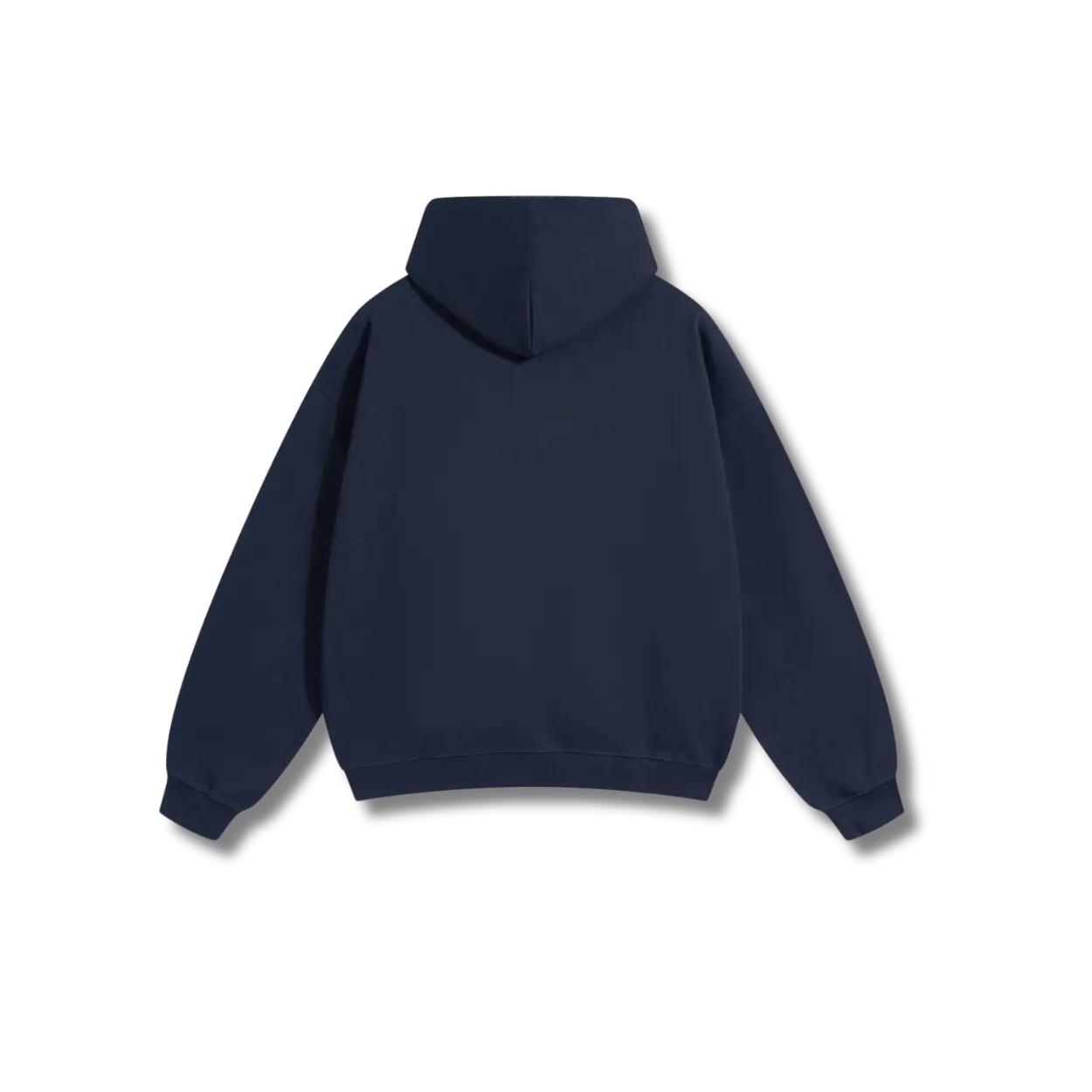 Navy Blue Hoodie – White Logo – Chest Only – Unisex Premium Fit