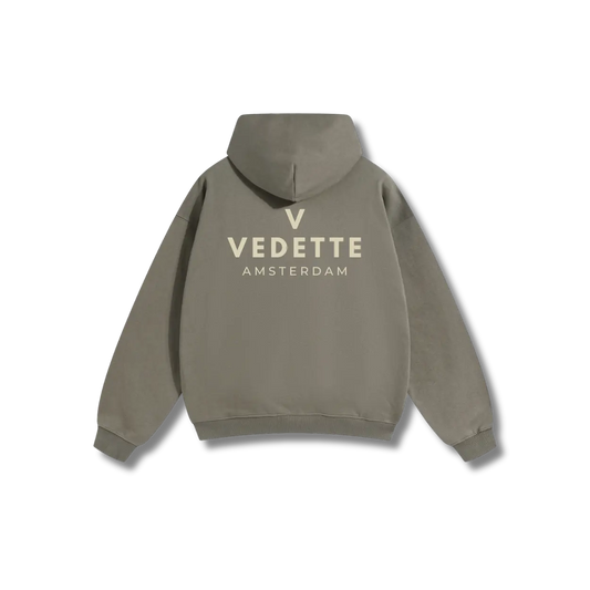 Palm Green Hoodie – Khaki Logo – Chest + Back – Unisex Premium Fit