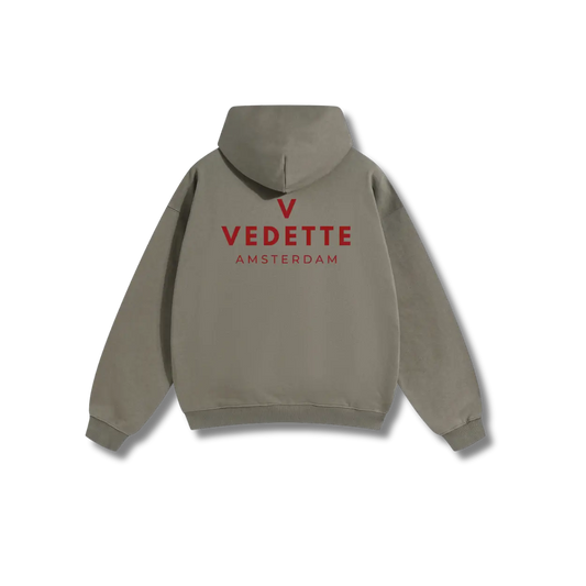 Palm Green Hoodie – Red Logo – Chest + Back – Unisex Premium Fit