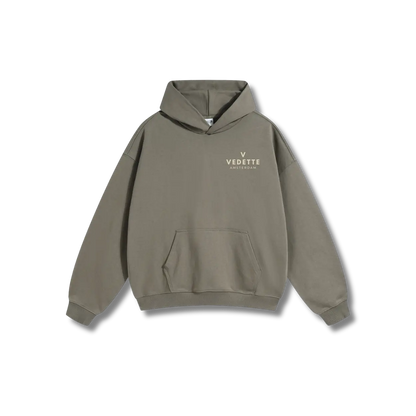 Palm Green Hoodie – Khaki Logo – Chest + Back – Unisex Premium Fit