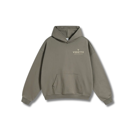 Palm Green Hoodie – Khaki Logo – Chest Only – Unisex Premium Fit