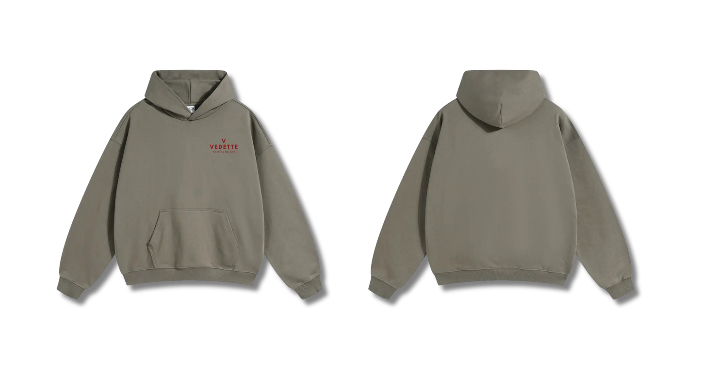Palm Green Hoodie – Red Logo – Chest Only – Unisex Premium Fit