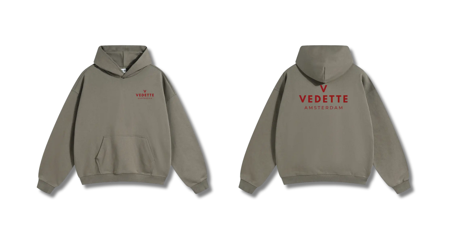 Palm Green Hoodie – Red Logo – Chest + Back – Unisex Premium Fit