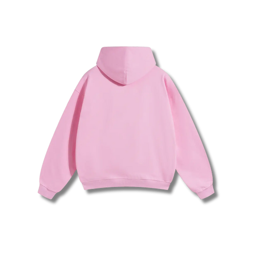 Pink Hoodie – White Logo – Chest Only – Unisex Premium Fit