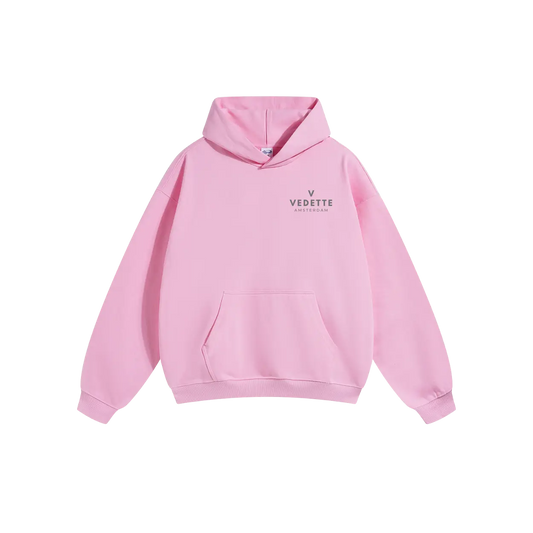 Pink Hoodie – Gray Logo – Chest Only – Unisex Premium Fit