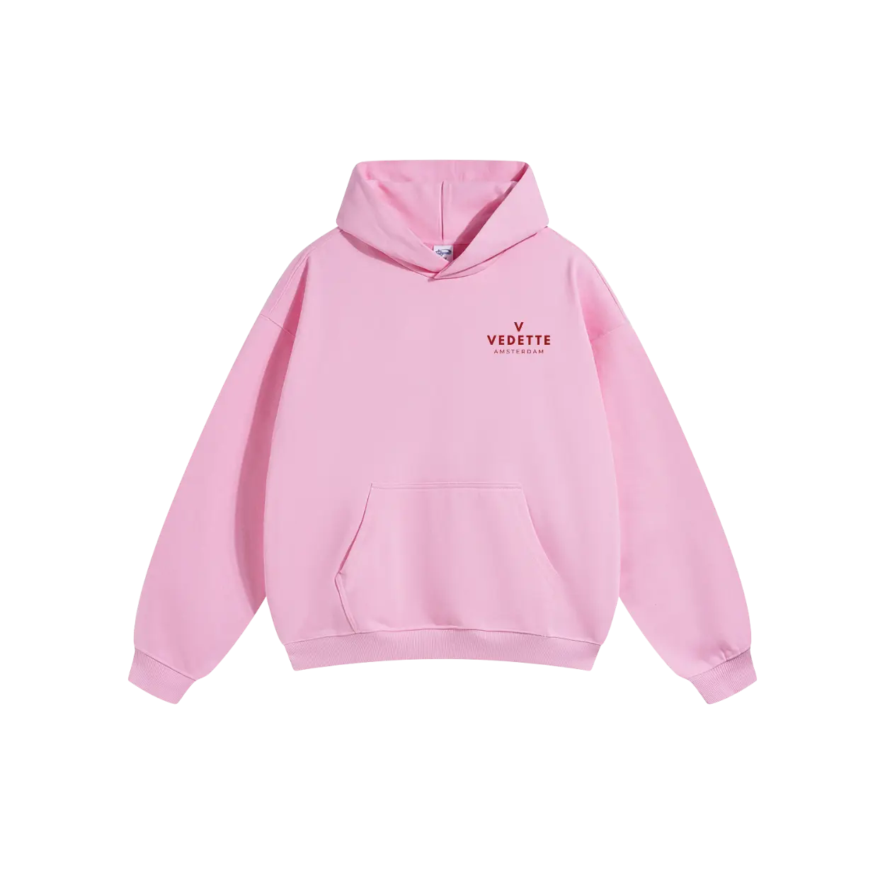 Pink Hoodie – Red Logo – Chest Only – Unisex Premium Fit
