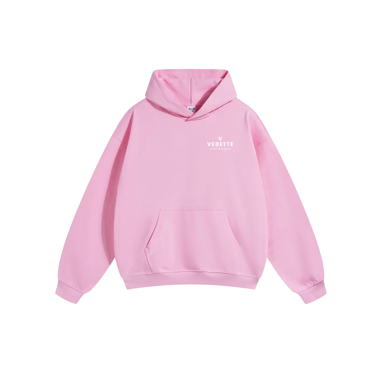 Pink Hoodie – White Logo – Chest Only – Unisex Premium Fit