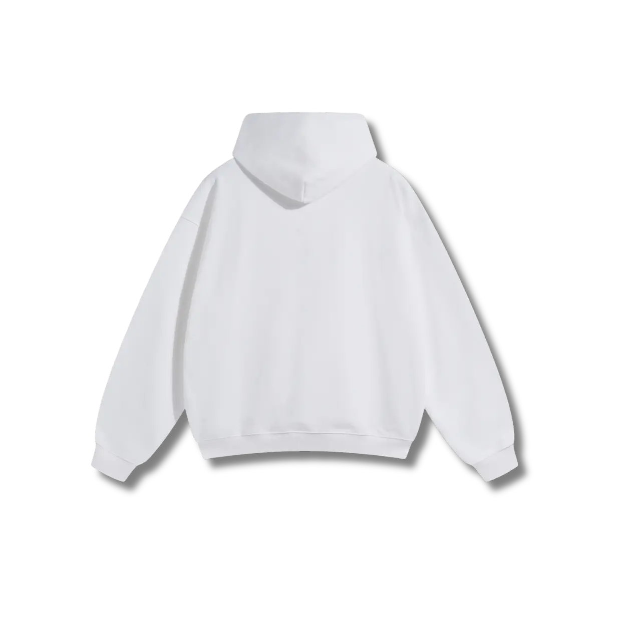White Hoodie – Red Logo – Chest Only – Unisex Premium Fit