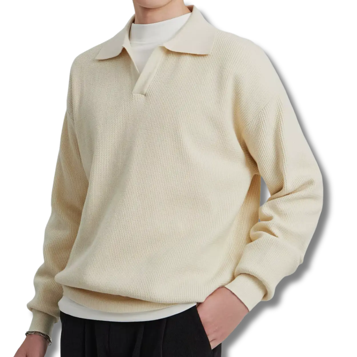 Vedette Polo Knit Sweater – Timeless Comfort – 100% Cotton